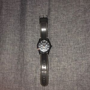 Black Leather Coach Watch